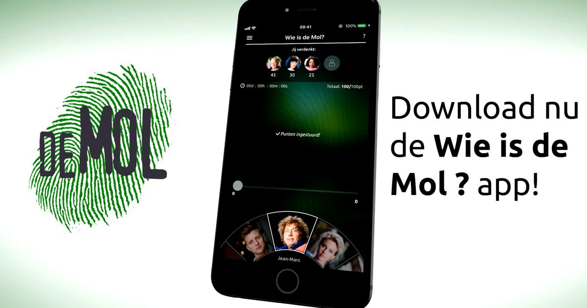 Download de app | Wie is de Mol?